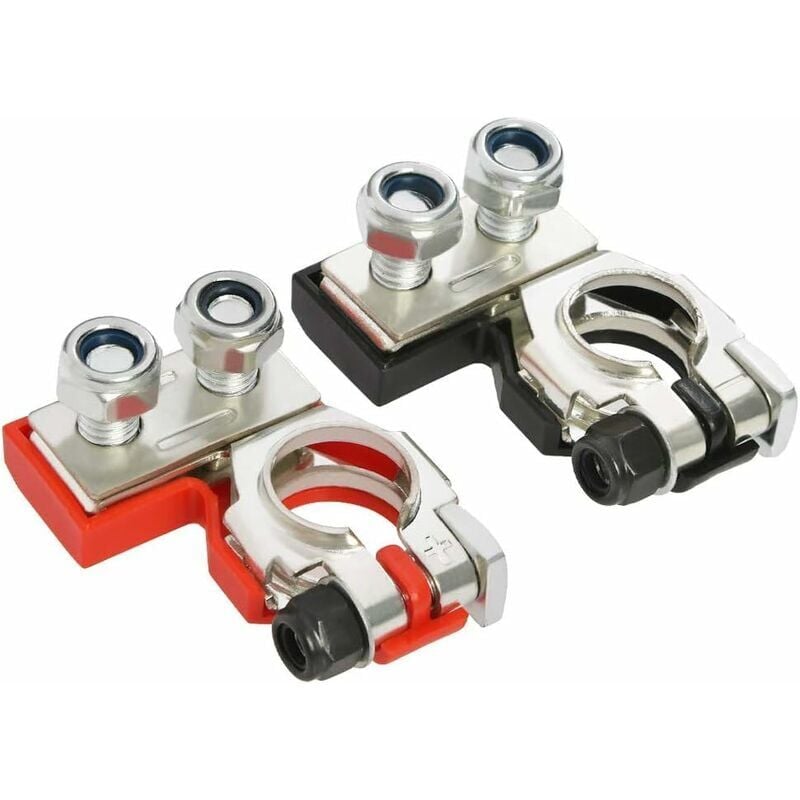 foto del prodotto 1 coppia di connettori per terminali della batteria, terminali della batteria, connettori per terminali della batteria per auto, furgoni, roulotte,