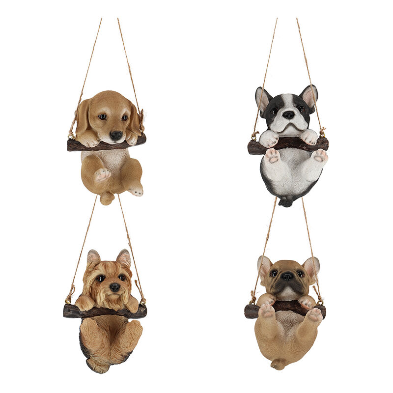 foto del prodotto 1 cucciolo di cane appeso assortito h15cm decorazione giardino