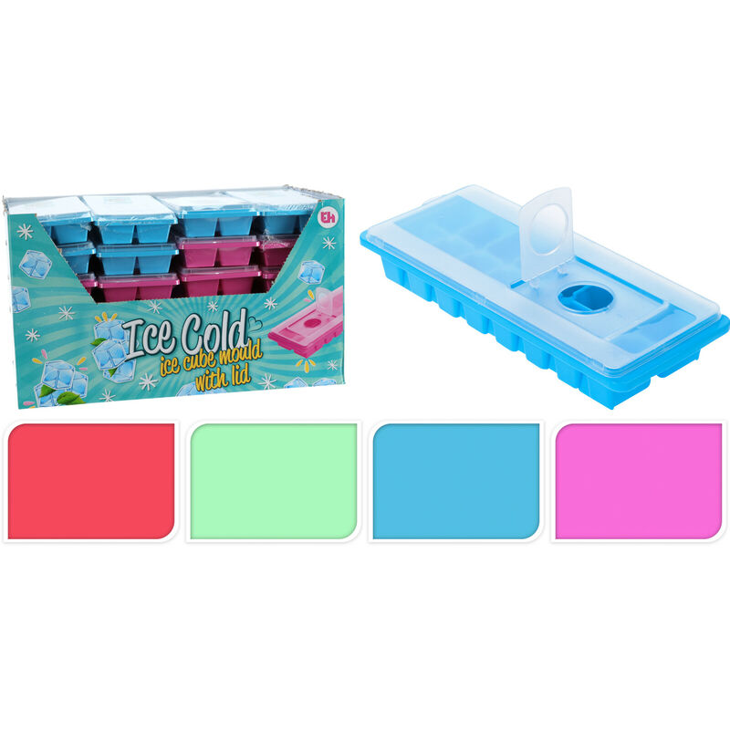 foto del prodotto 1 formaghiaccio per cubetti con coperchio colore assortito