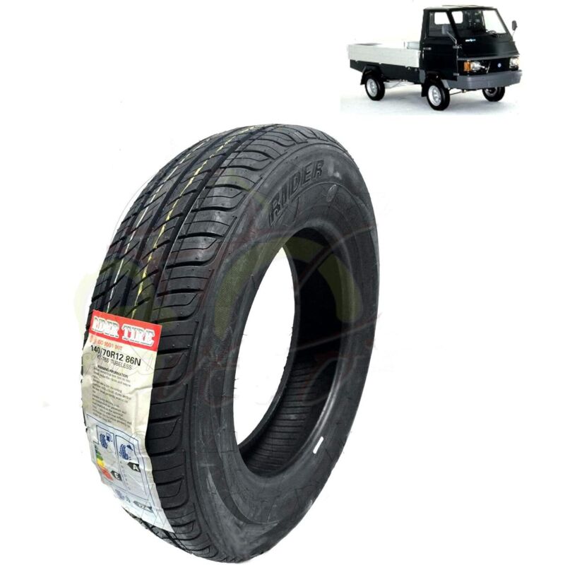 foto del prodotto 1 gomma rider 140 70 r12 8pr pneumatico compatibile con piaggio ape car poker gomma radial rinforzata 8 pr tele ecovelo