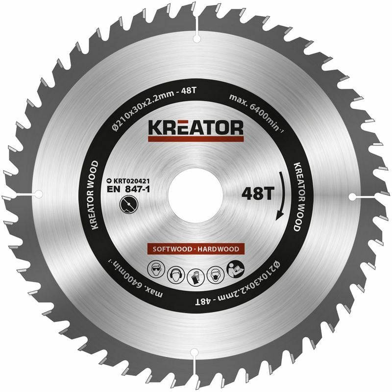foto del prodotto 1 lama per sega circolare 160 mm 2,0 mm 24 denti alesaggio 30 mm kreator