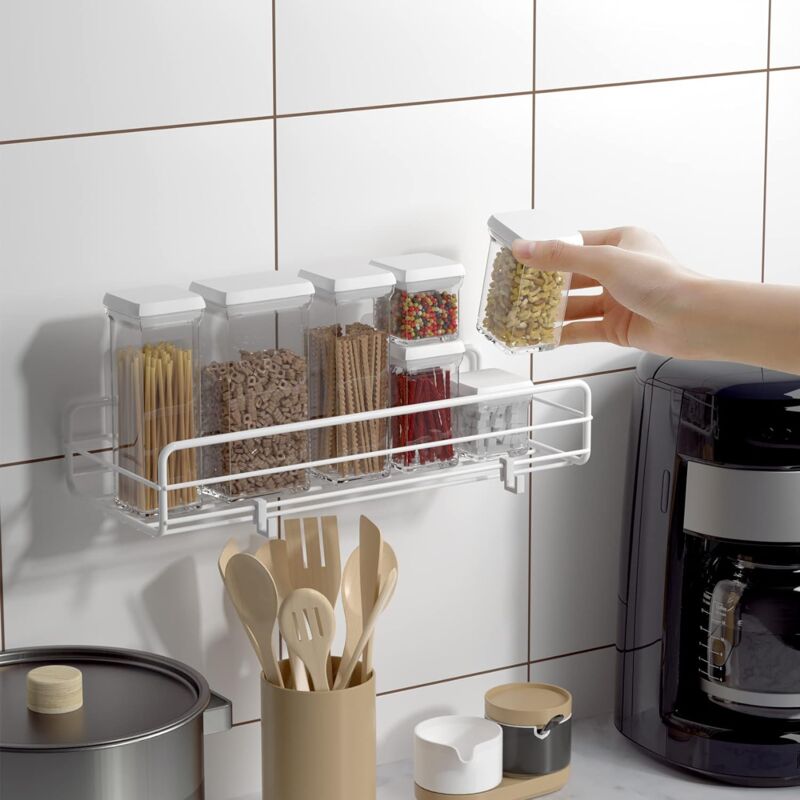 foto del prodotto 1 mensola doccia senza foratura, mensole da parete per bagno senza foratura, portaoggetti per doccia per shampoo e balsamo bianco