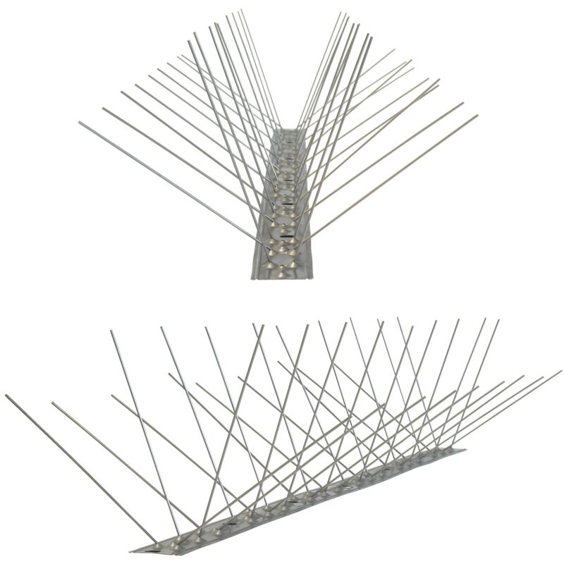 foto del prodotto 1 metro dissuasori di picchi anti piccione v2a con base di acciaio inossidabile flessibile 4 striscia di picchi antipiccione la soluzione di