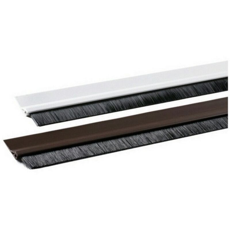 foto del prodotto 1 mt sottoporta paraspifferi in alluminio con spazzola flessibile marrone