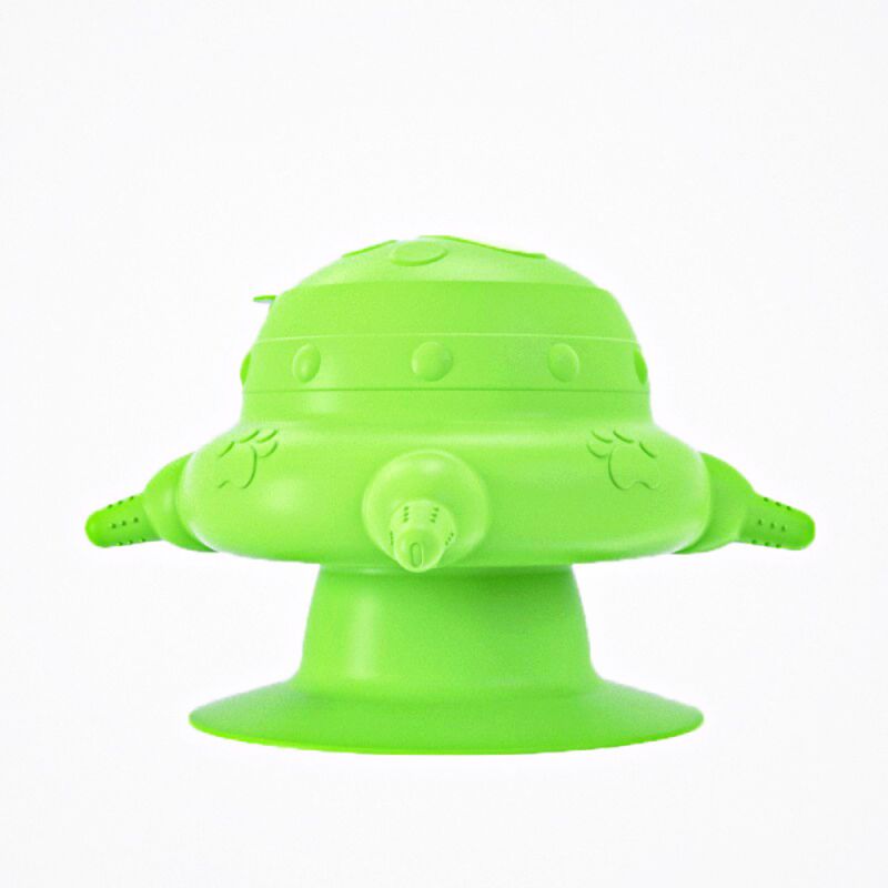 foto del prodotto 1 pack puppy feeder, verde, ciotola per il latte in silicone bionico per animali domestici con 4 capezzoli e ventosa per gattini, cuccioli,