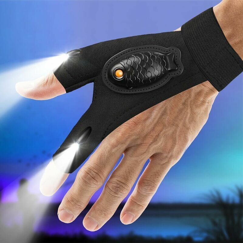 foto del prodotto 1 paio di guanti impermeabili con torcia a led per uomo regalo per pap , nonno, guanti ricaricabili, dita, fantastici gadget, strumenti, idee