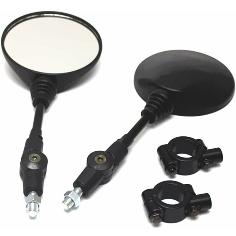 foto del prodotto 1 paio di specchietti retrovisori pieghevoli rotondi universali per moto, specchietto retrovisore per moto in lega di alluminio con manubrio