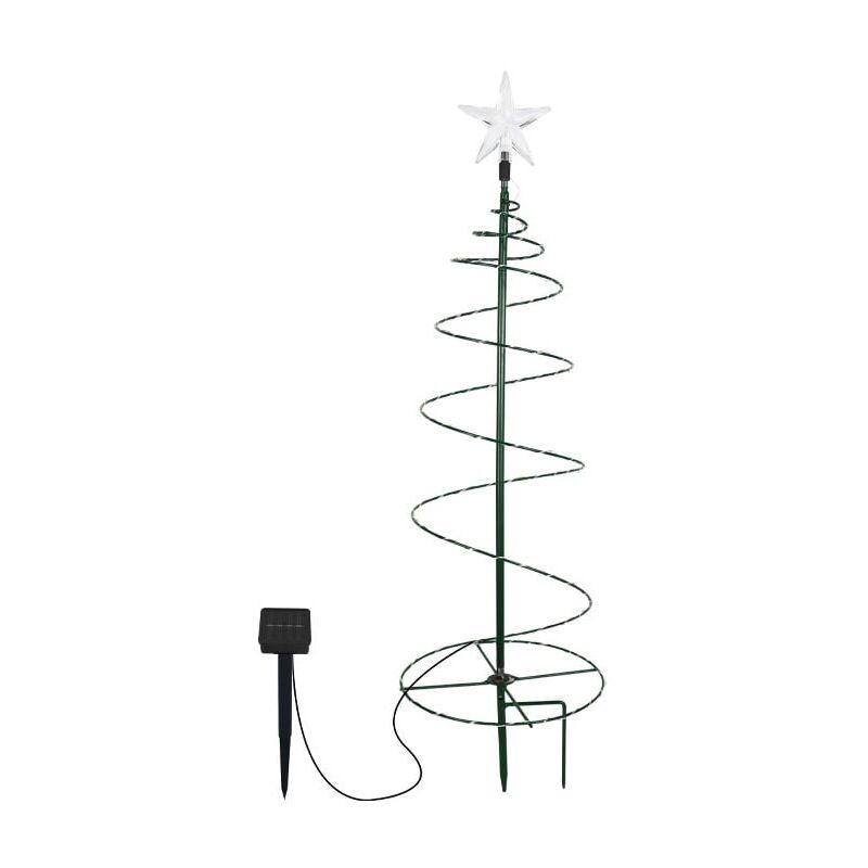 foto del prodotto 1 pezzo albero di natale artificiale solare, decorazione per esterni, luce da giardino per esterni, luci fatate, albero luminoso a led per