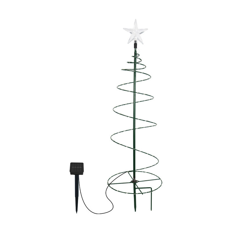 foto del prodotto 1 pezzo albero di natale artificiale solare, decorazione per esterni, luce da giardino per esterni, luci fatate, albero luminoso a led per
