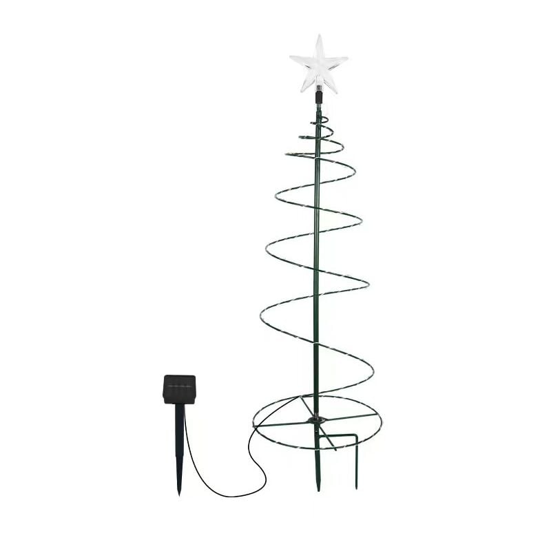 foto del prodotto 1 pezzo albero di natale artificiale solare, decorazione per esterni, luce da giardino per esterni, luci fatate, albero luminoso a led per