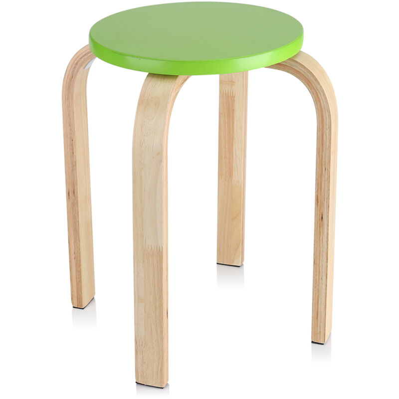 foto del prodotto 1 pezzo antiscivolo in legno curvato sgabello impilabile color caramella mobili per la casa arredamento della camera dei bambini verde eosnow