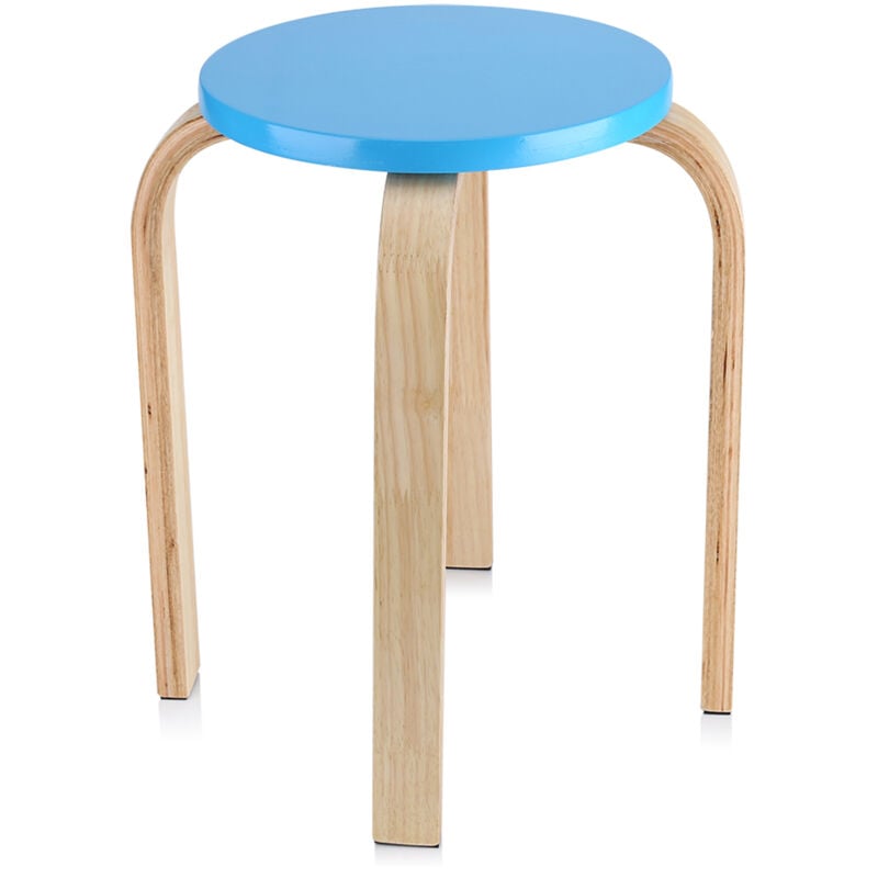 foto del prodotto 1 pezzo antiscivolo in legno piegato sgabello impilabile color caramella mobili per la casa arredamento della camera dei bambini blu eosnow