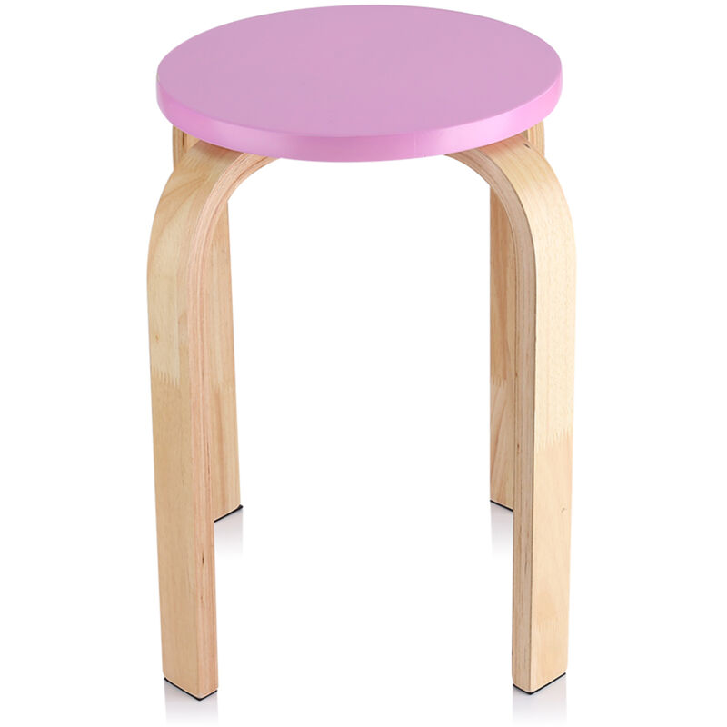 foto del prodotto 1 pezzo antiscivolo in legno piegato sgabello impilabile color caramella mobili per la casa arredamento della camera dei bambini rosa eosnow