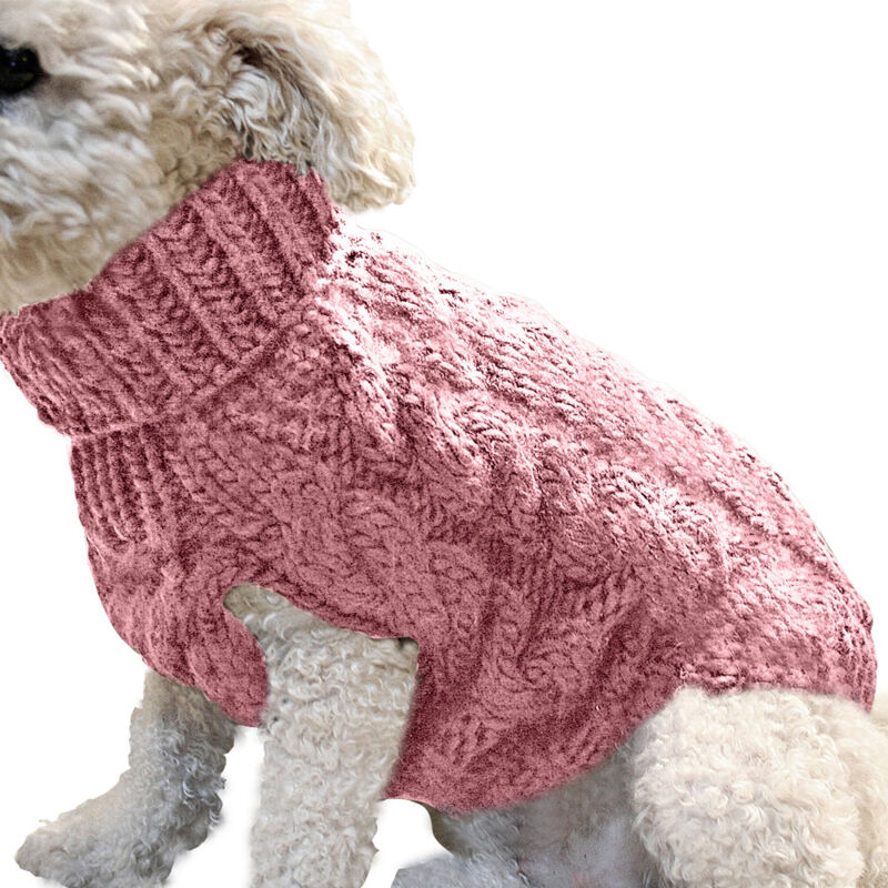 foto del prodotto 1 pezzo di giacca a maglia a collo alto per animali domestici, vestiti per animali domestici, maglione caldo, maglione invernale, accessori per