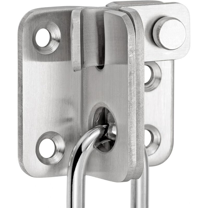 foto del prodotto 1 pezzo di serratura per porta scorrevole in acciaio inossidabile argentato, chiavistello per cancello, chiavistello per cancello a battente con viti