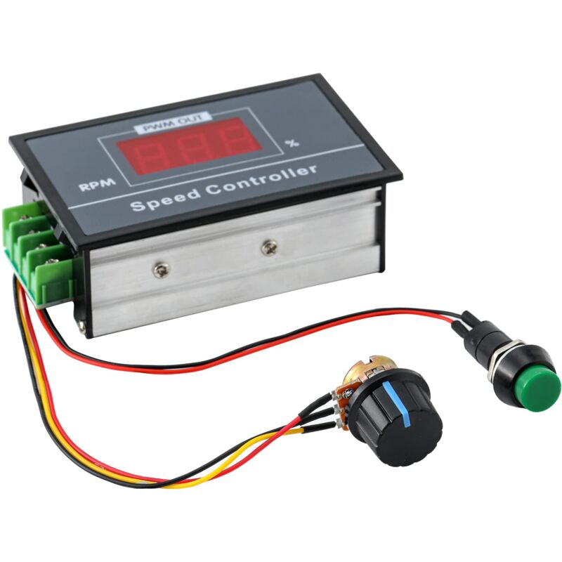foto del prodotto 1 pezzo regolatore di velocit del motore pwm regolabile dc 6 60 v 12 v 24 v 36 v 48 v 30 a, regolatore di controllo del motore dc con display