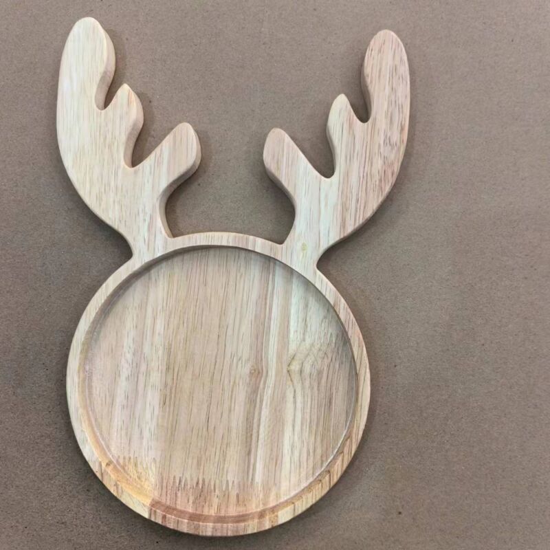 foto del prodotto 1 pi ce plateau de service en bois no l assiette table pour bricolage nourriture unique g teau collation fruits wooden christmas tray lan 