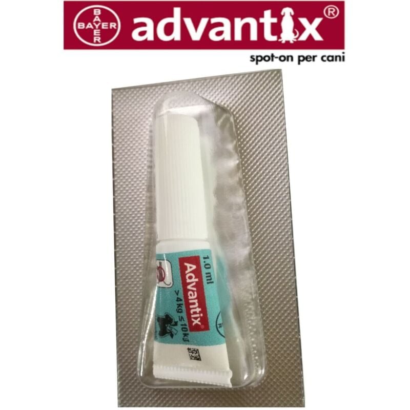 foto del prodotto 1 pipetta advantix spot-on cane cani 4-10 kg elimina zecche pulci pidocchi 1 ml