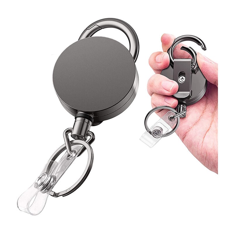 foto del prodotto 1 portachiavi retrattile resistente, portachiavi retrattile con gancio, portachiavi retrattile, portachiavi con bobina porta badge resistente per