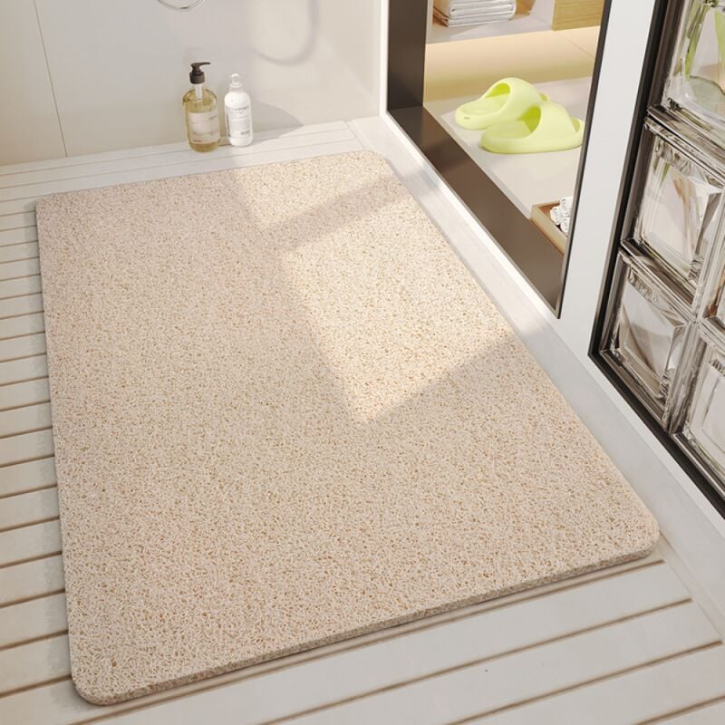 foto del prodotto 1 pz 40x60 cm, beige tappetino doccia antiscivolo con fori di drenaggio, asciugatura rapida e resistente alla muffa tappetino da bagno in luffa
