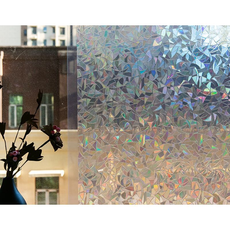 foto del prodotto 1 pz 45x200cm pellicola per finestre elettrostatica effetto arcobaleno pellicola per finestre decorativa per la privacy pellicola per finestre