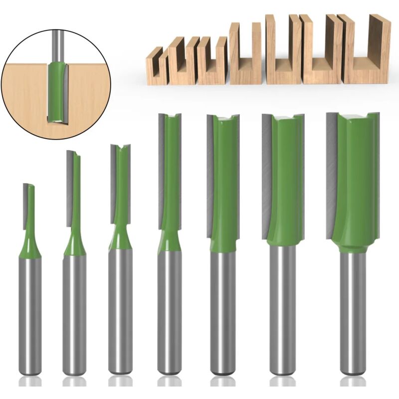 foto del prodotto 1 pz 6mm fresa dritta in carburo di tungsteno con gambo singolo e doppio flauto per fresa per legno