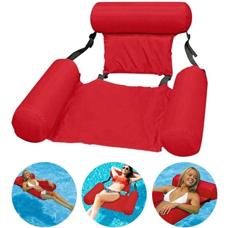 foto del prodotto 1 pz. amaca da piscina galleggiante, sedia reclinabile gonfiabile, amaca da piscina pieghevole galleggiante, amaca reclinabile galleggiante per