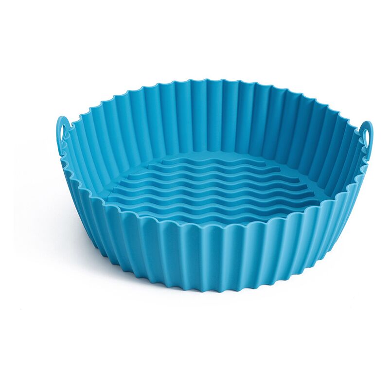foto del prodotto 1 pz blu 6,7 pollici accessori per cucina e cottura accessori per friggitrice ad aria cestello per friggitrice ad aria in silicone vaporizzatore