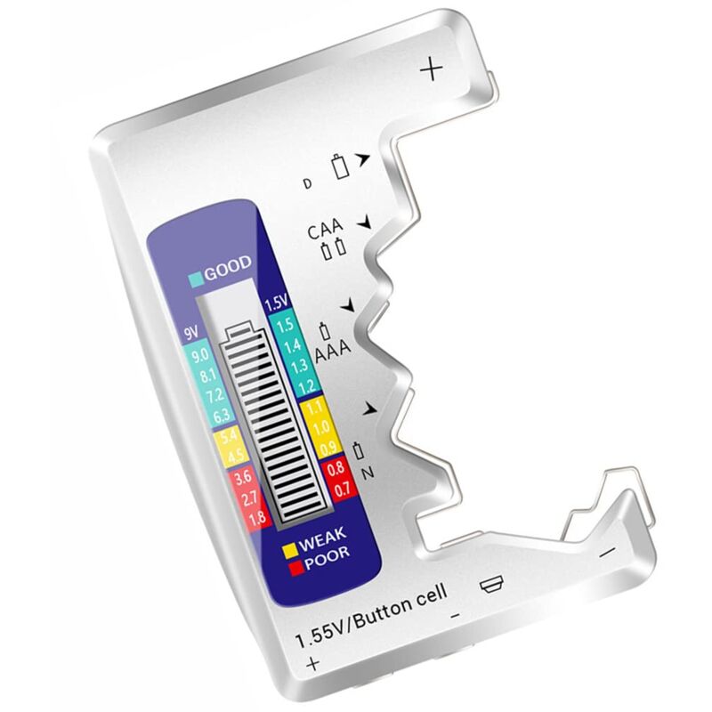 foto del prodotto 1 pz. controllore digitale universale per batterie per tutte le batterie a bottone c aa aaa dn 9v 6f22 1.5v