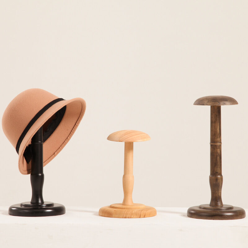 foto del prodotto 1 pz. espositore per cappelli in legno vintage, porta parrucca, nero, 21 cm