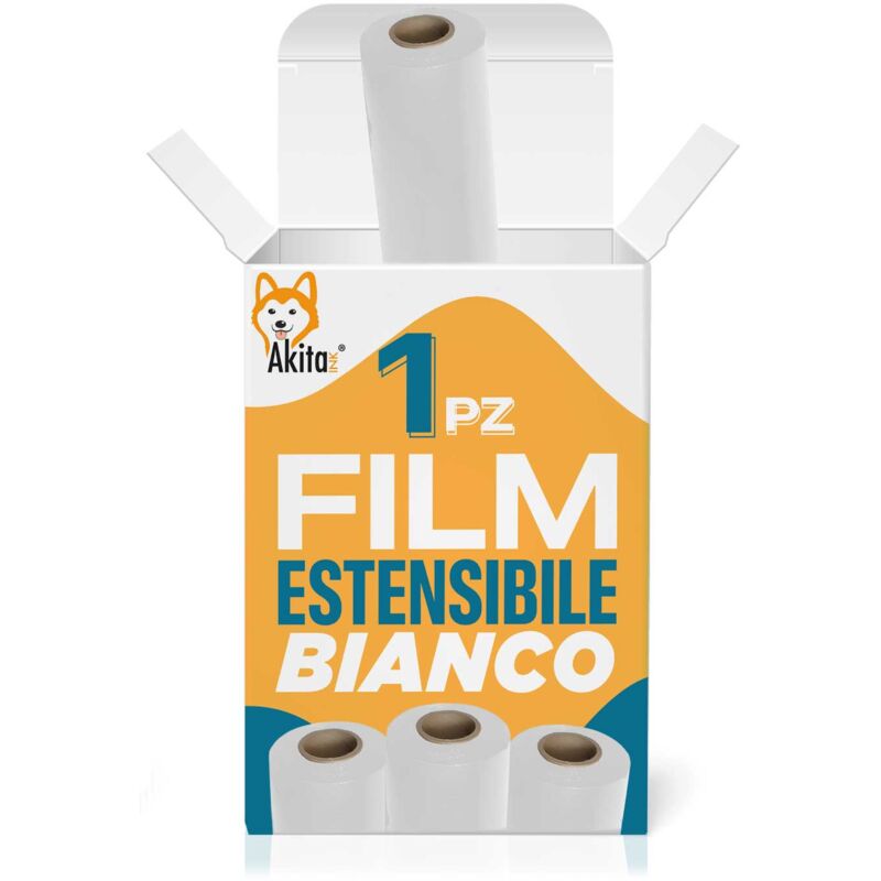 foto del prodotto 1 pz film estensibile multiuso per spedizioni e traslochi 3 kg bianco