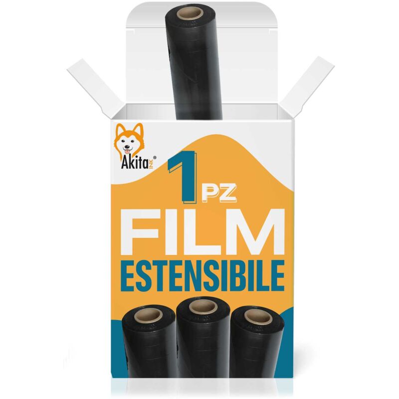foto del prodotto 1 pz film estensibile nero multiuso per spedizioni e traslochi 2,7 kg