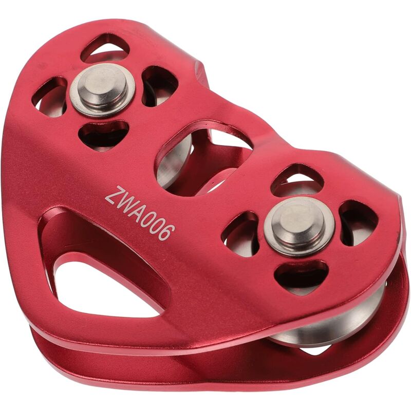 foto del prodotto 1 pz. puleggia doppia a forma di cuore, puleggia per fitness, carrello per barche, carrucole doppie in tandem, carrelli per fitness, puleggia singola