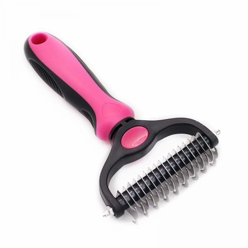 foto del prodotto 1 pz rosa spazzole per cani, spazzole per gatti, pettini professionali per la toelettatura dei cani e spazzole per cani a pelo lungo, per rimuovere