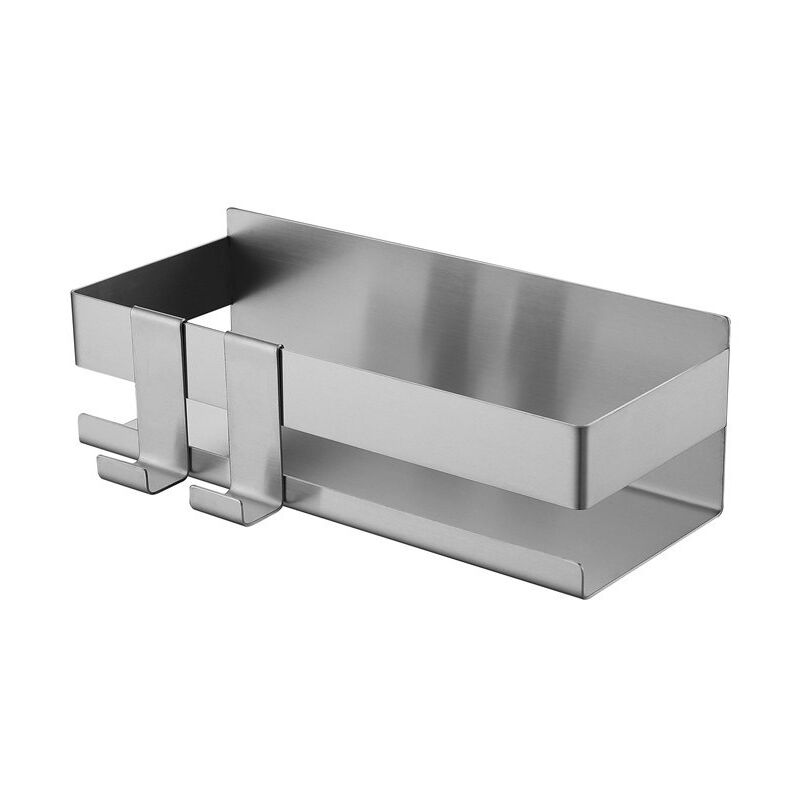 foto del prodotto 1 pz. scaffale portaoggetti multifunzionale da parete per bagno, scaffale portaoggetti da parete in acciaio inox, scaffale per doccia, scaffale per