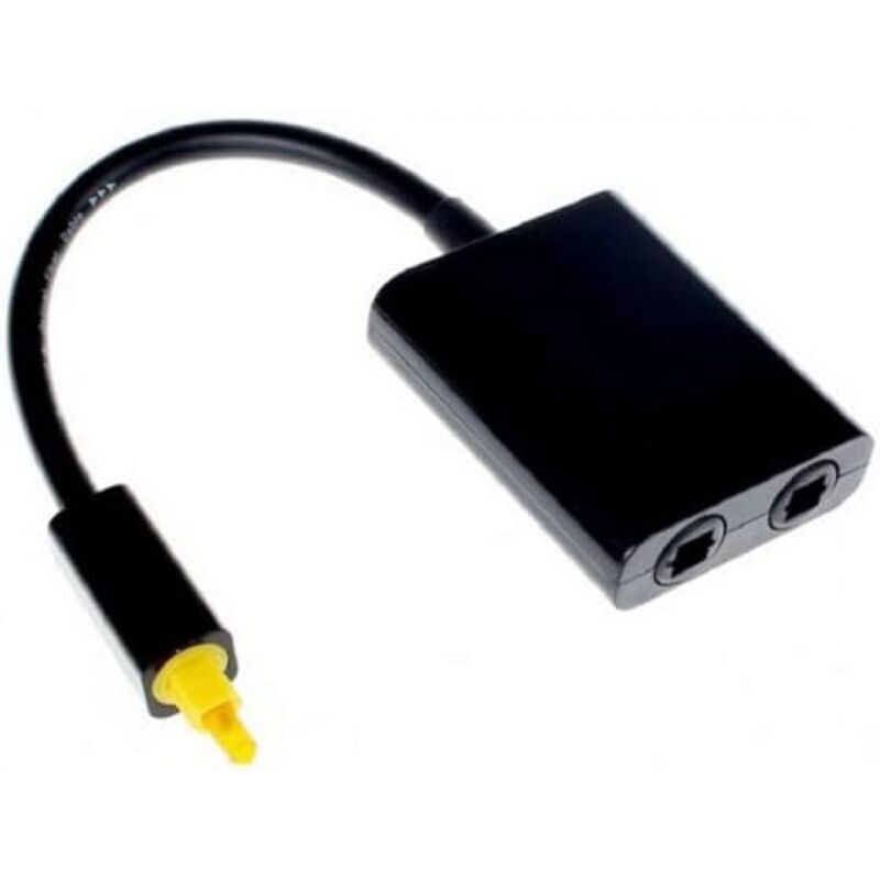 foto del prodotto 1 pz splitter in fibra ottica nero, splitter audio in fibra ottica digitale a doppia porta collega facilmente pi componenti ymyny