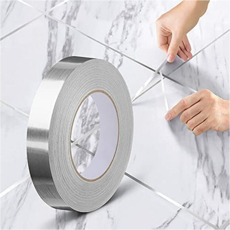 foto del prodotto 1 rotolo adesivo decorativo, nastro per piastrelle in pvc, striscia adesiva impermeabile per pavimenti, pareti, soffitti, porte e finestre,