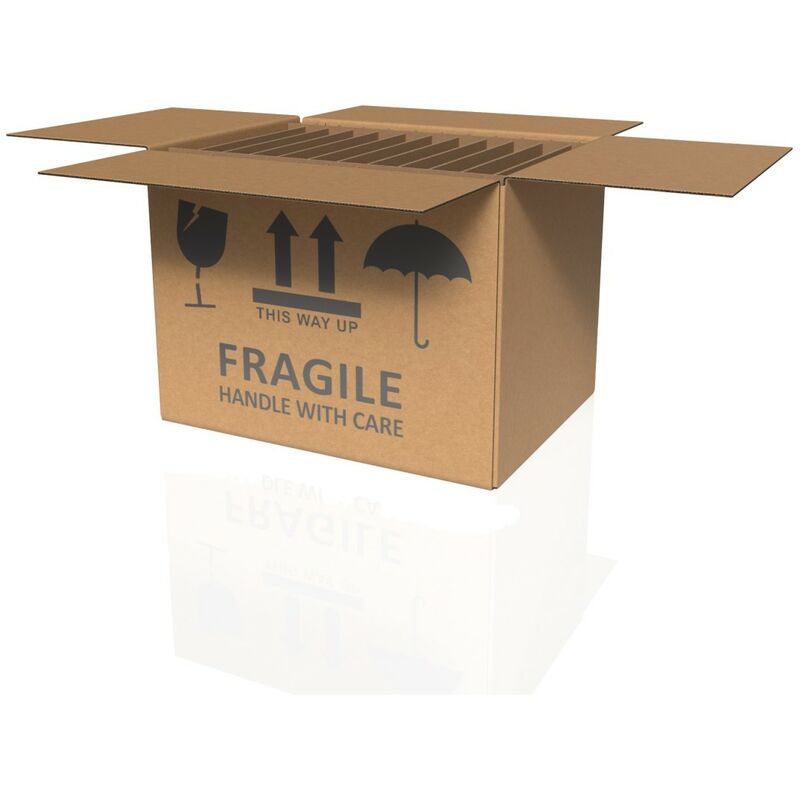 foto del prodotto 1 scatolone per trasloco piatti - scatoloni 40x30x30 cm - 1 pezzo - ogni scatola contiene 12 piatti piani o fondi - rinforzate doppia onda