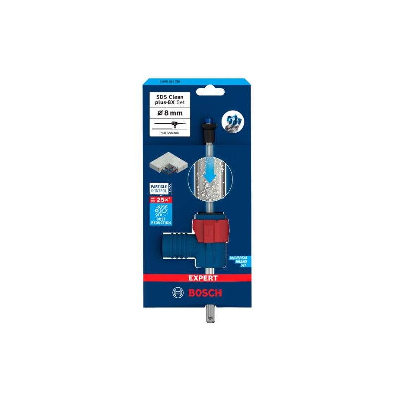 foto del prodotto 1 set de punte per trapano de sds trapano a percussione clean plus de expert per installazioni 8,0 mm de diametro, accessorio professionale bosch