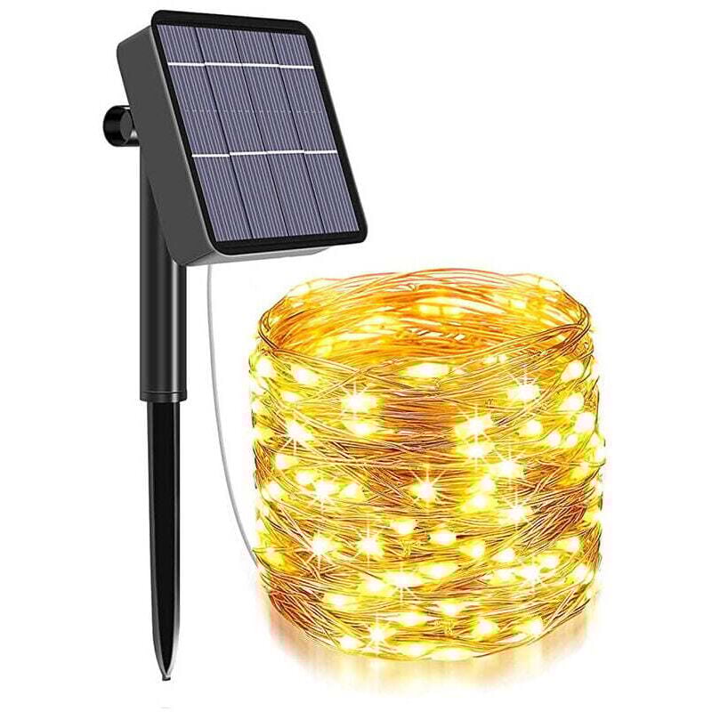 foto del prodotto 1 set di 200 ghirlande solari led impermeabili, 8 funzioni, 22 m