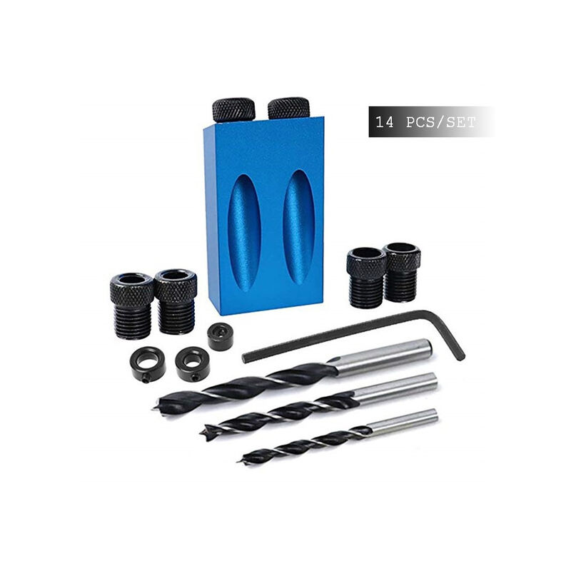 foto del prodotto 1 set di cacciaviti per fori tascabili, punta per trapano a gradini, set di strumenti per carpenteria per la lavorazione del legno (14 pezzi/set)