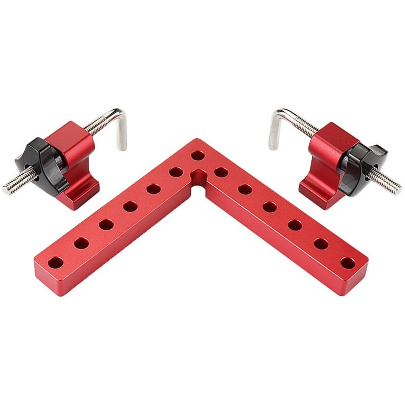 foto del prodotto 1 set di utensili ausiliari per la lavorazione del legno a forma di l, squadra di serraggio di precisione per la lavorazione del legno, 100 mm