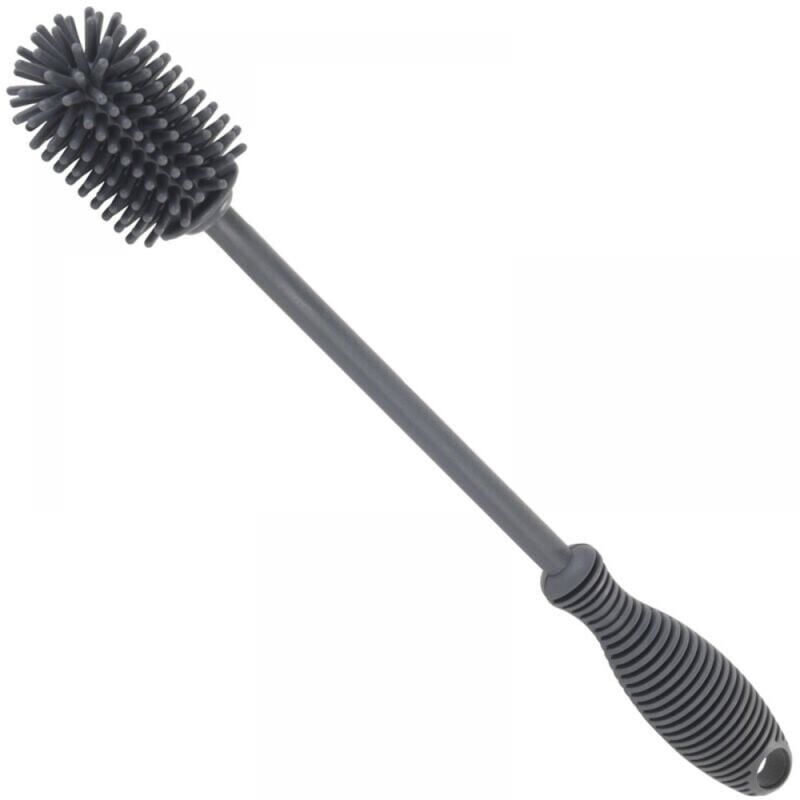 foto del prodotto 1 spazzola da cucina in silicone grigio da 25 cm, spazzola in silicone senza angoli morti, adatta per tazze e bicchieri