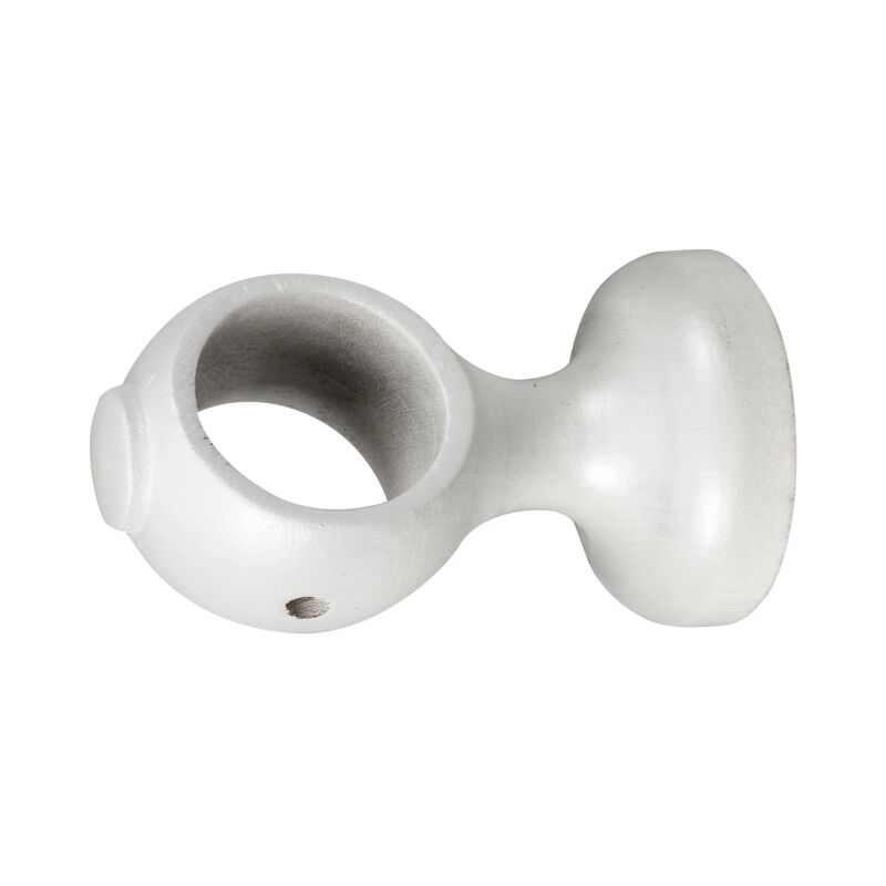 foto del prodotto 1 supporto monoblocco aperto da 5 cm per bastone legno diametro 28 mm bianco