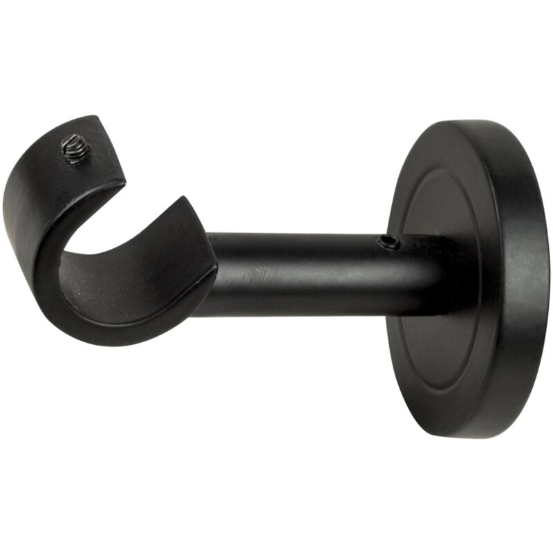 foto del prodotto 1 supporto nero monoblocco fisso aperto per tubo tende diametro 20 mm