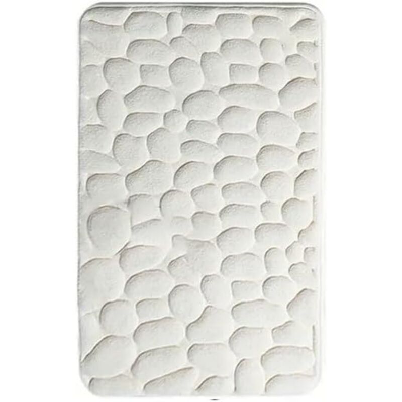 foto del prodotto 1 tappetino antiscivolo assorbente per l ingresso del bagno, 40 x 60 cm, colore bianco latte.