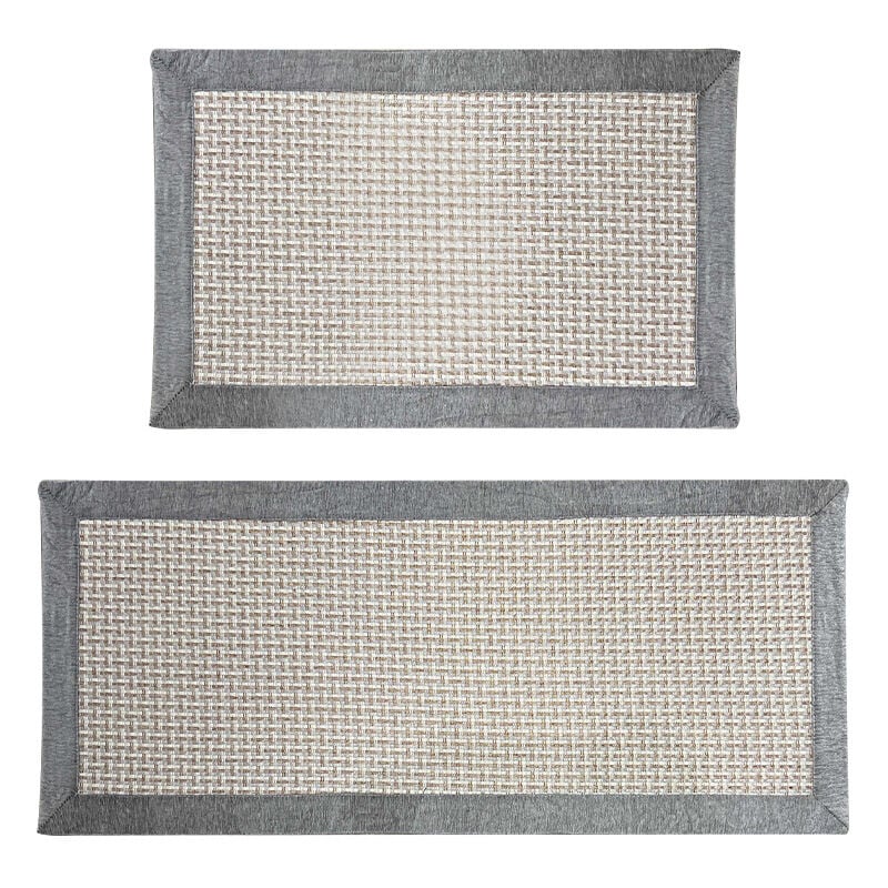 foto del prodotto 1 tappetino da cucina, tappetino da cucina davanti al lavello, tappetino da cucina antiscivolo e lavabile, lavabile in lavatrice, tappetino assorbente in cotone e lino, grigio (50 x 80 cm)