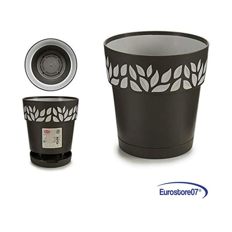 foto del prodotto 1 vaso stefanplast tondo cloe 20 x h.19 grafite grigio luce df 6126564