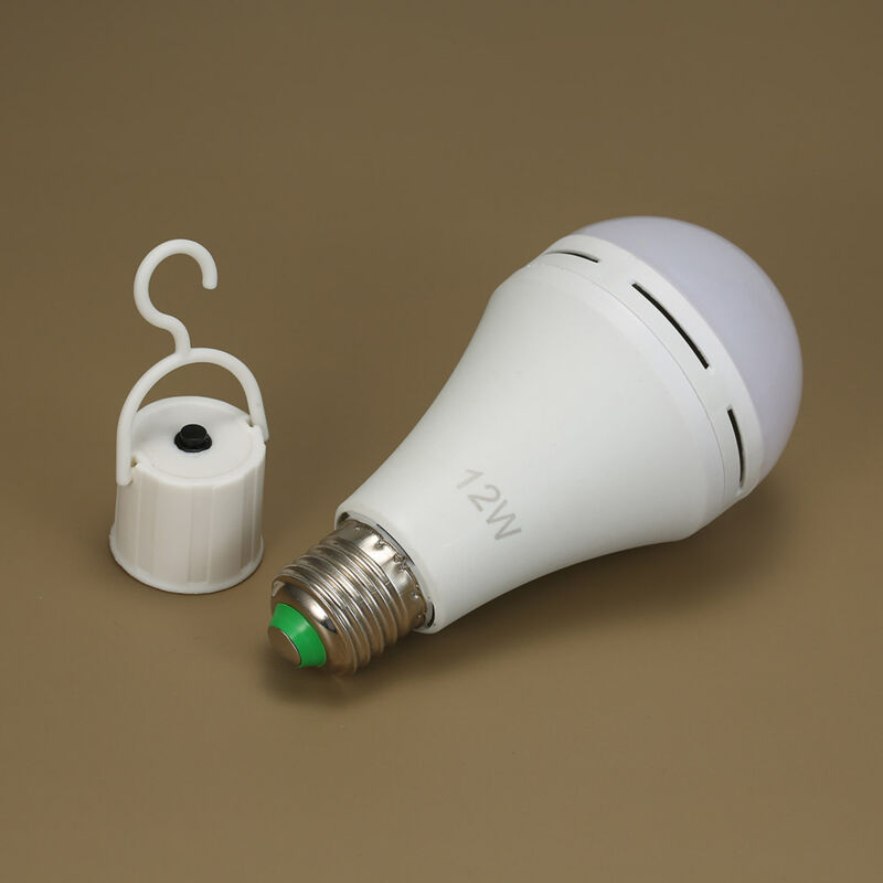 foto del prodotto 1 x 12w lampadine led di emergenza multifunzione ricaricabili, equivalenti a 60w, 6000k, luce a sospensione per esterni brillante per interruzioni di