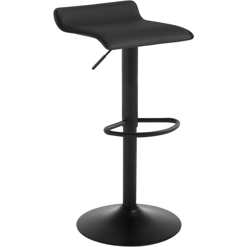foto del prodotto 1 x sgabello da bar, altezza regolabile, girevole a 360 gradi, nero - woltu